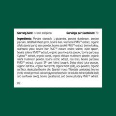 Standard Process Canine Enteric Support – etiquette du produit, informations utiles pour l’utilisation.