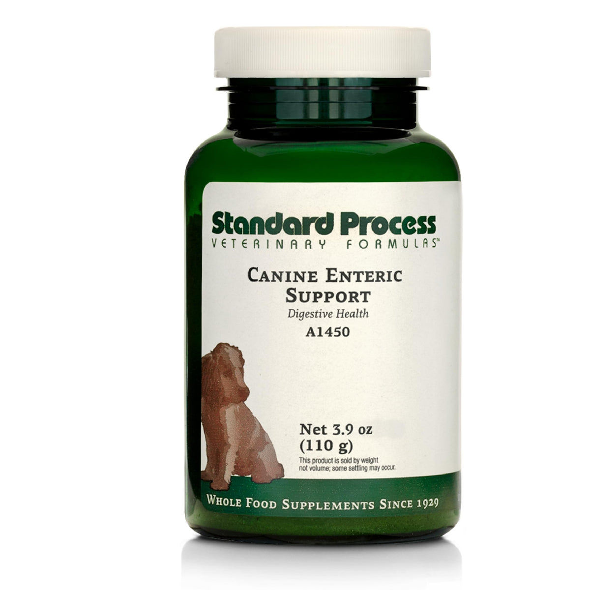 Standard Process Canine Enteric Support, flacon 110 g, soutien digestif potentiel pour chiens.