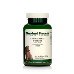 Standard Process Canine Renal Support, bouteille en vedette, soutien rénal potentiel pour chien.