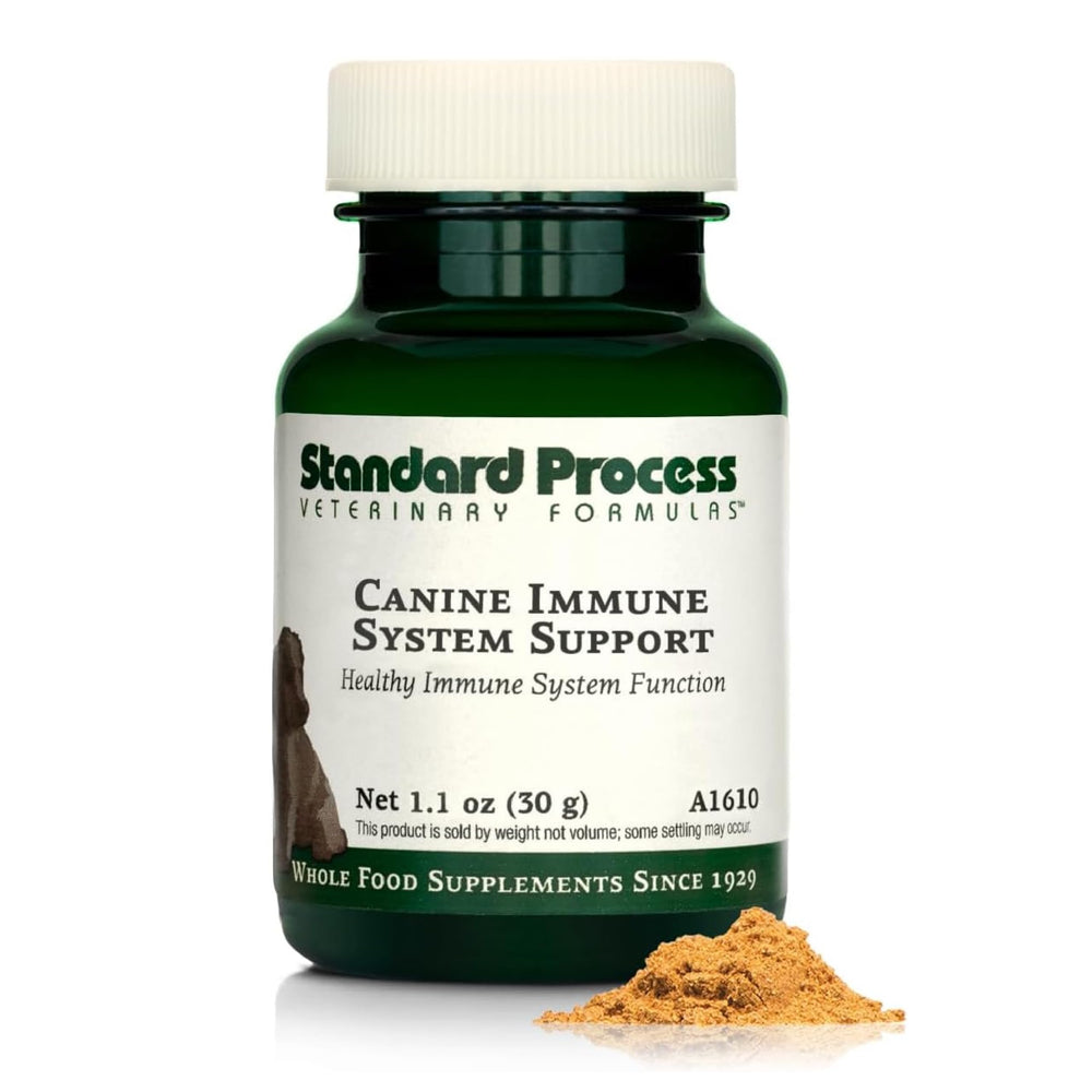 Standard Process immunité canine – bouteille montrant le conditionnement pratique pour soutenir l'immunité.