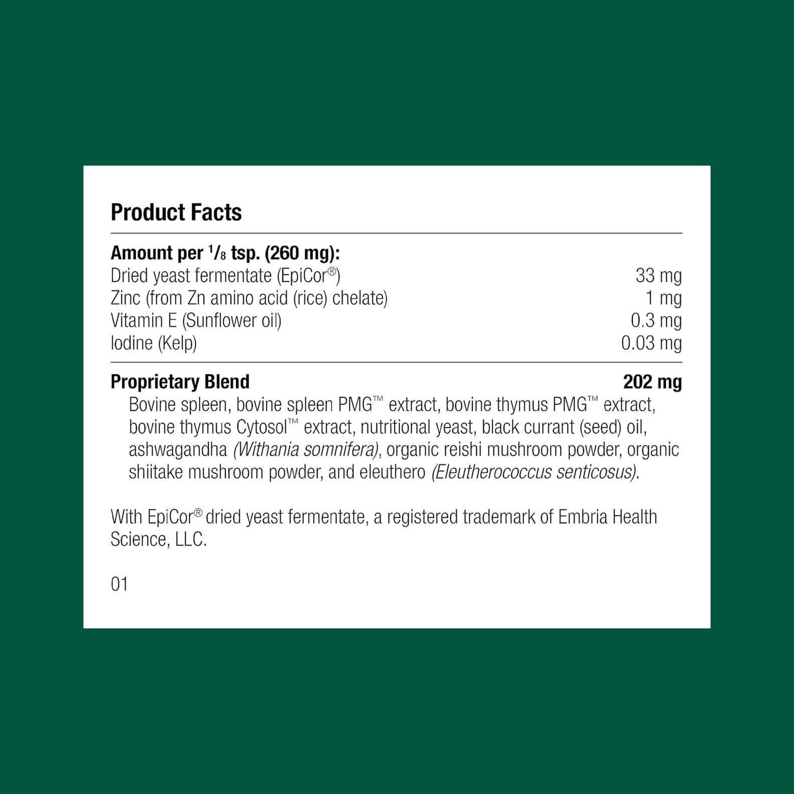 Standard Process immunité canine – doseur visible pour doser facilement la poudre.