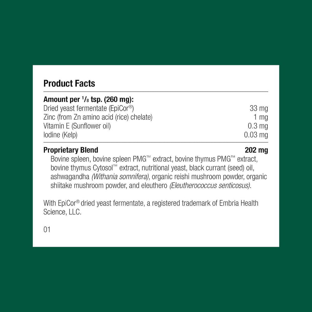 Standard Process immunité canine – doseur visible pour doser facilement la poudre.