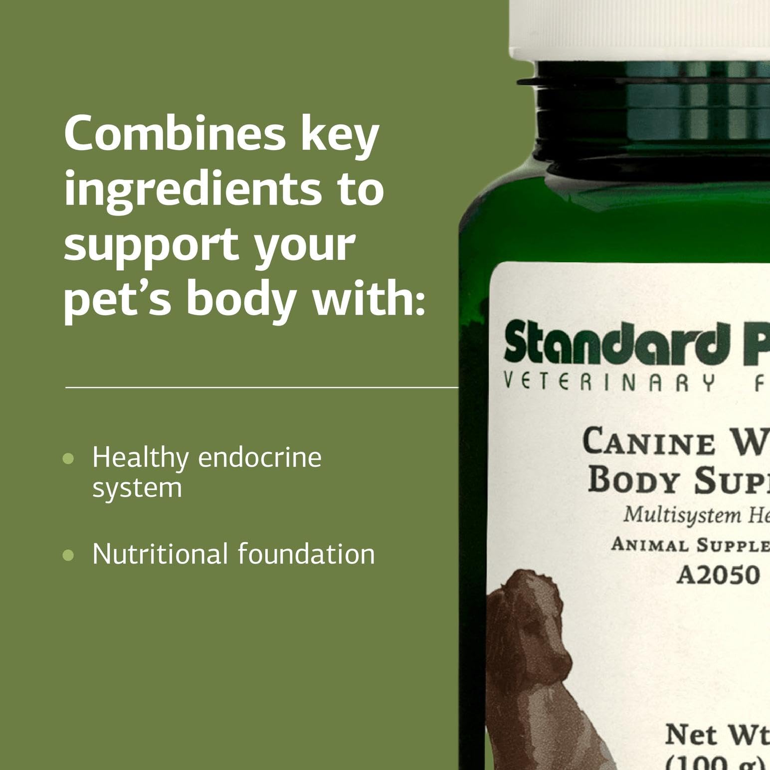 Standard Process Inc - Poudre chien: étiquette claire et utile pour la nutrition quotidienne.