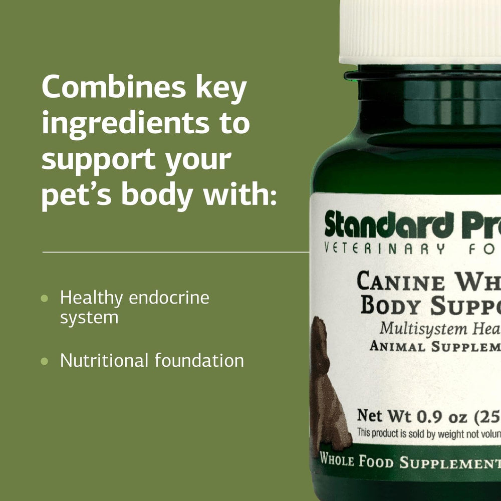 Standard Process Inc. poudre-soutien-multisysteme-chien-04 sert de base nutritionnelle pour associer d'autres formules.