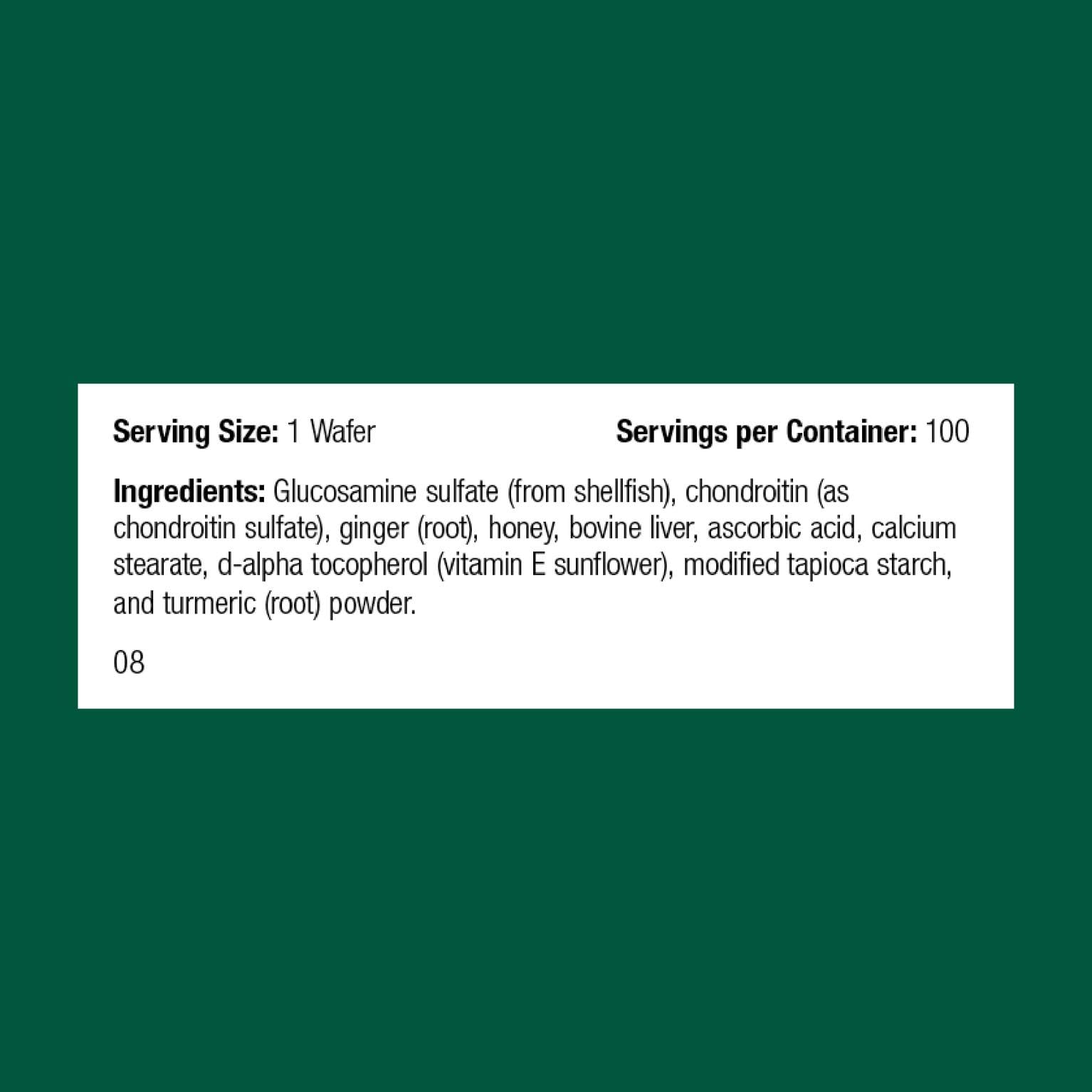 Flacon Standard Process Soutien Flex Canin, gaufrettes pratiques.