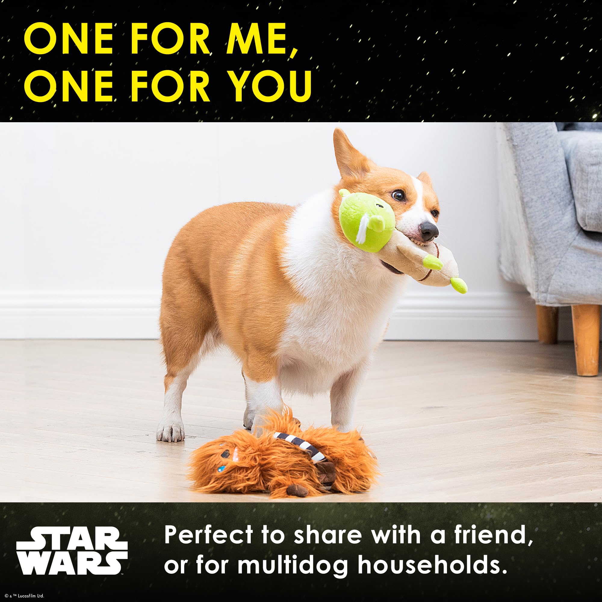 Jouet pour chien qui couine Chewbacca STAR WARS, divertissement interactif et léger.