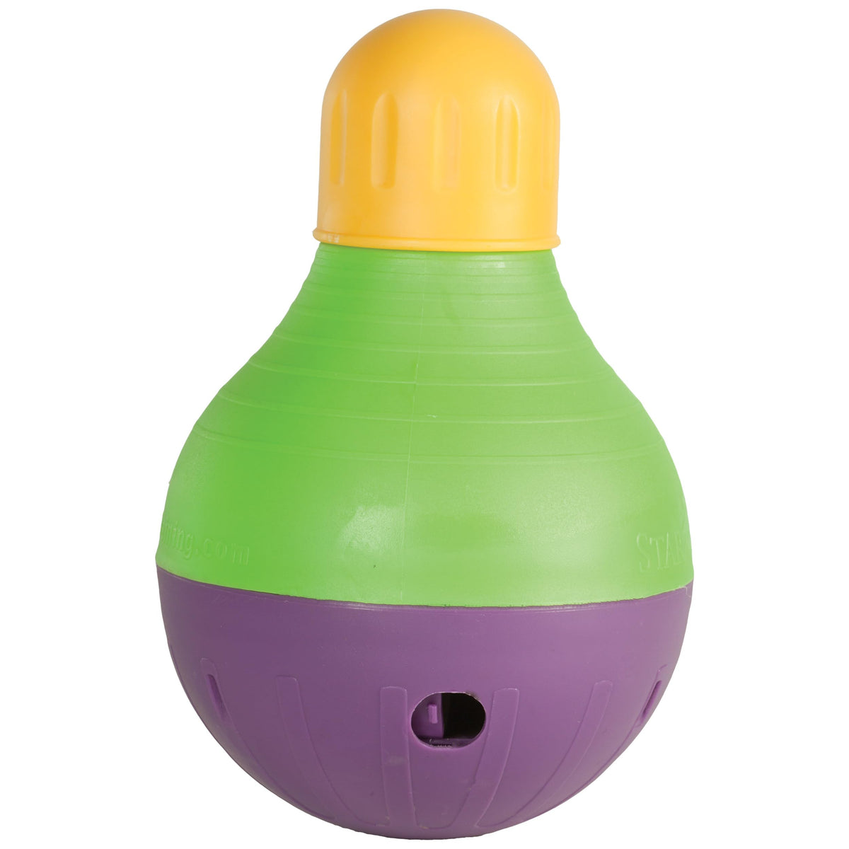 Starmark Bob-A-Lot: jouet-chien-large-jaune-vert-violet stimule l activité et nourrit pendant le jeu