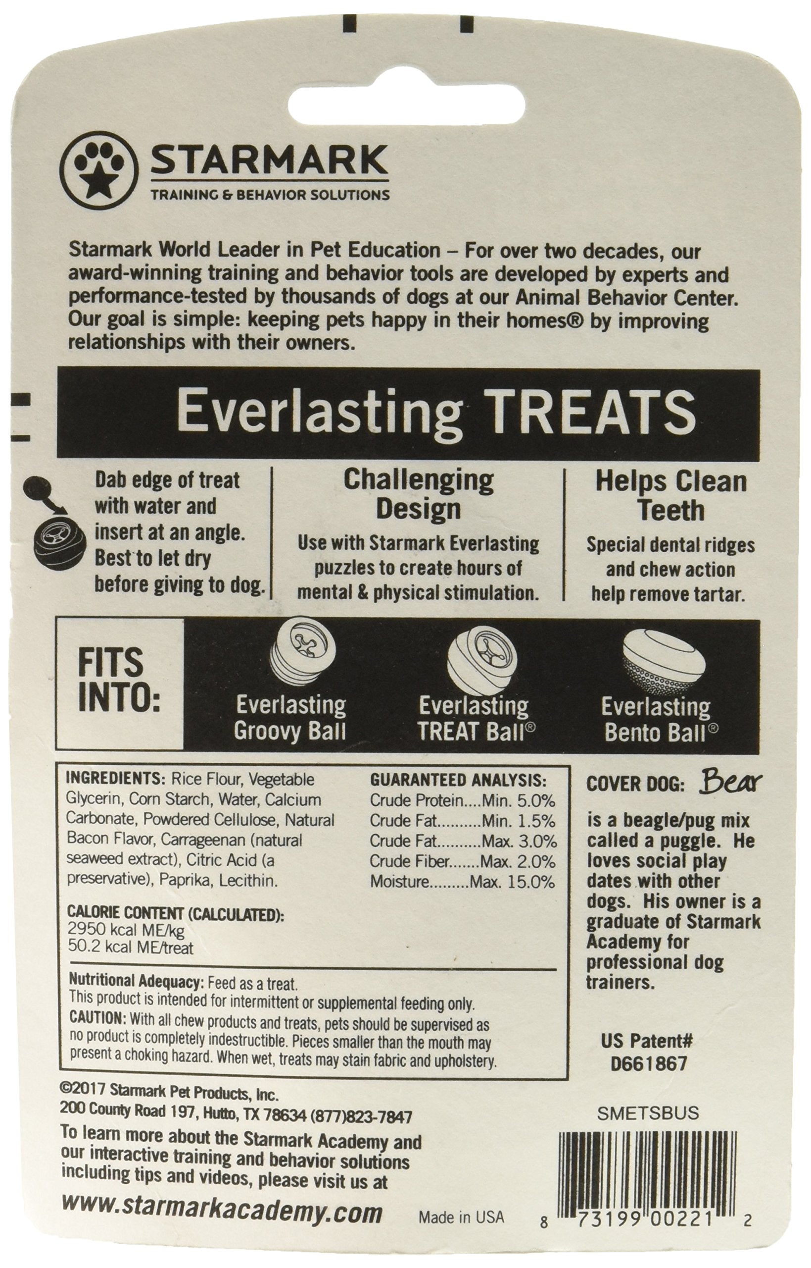Starmark Everlasting Bacon gros plan sur les bouchées appétentes pour chien.