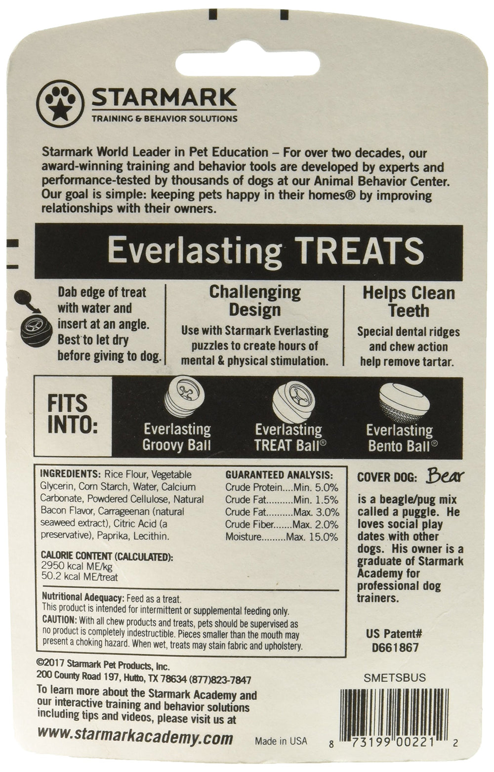 Starmark Everlasting Bacon gros plan sur les bouchées appétentes pour chien.