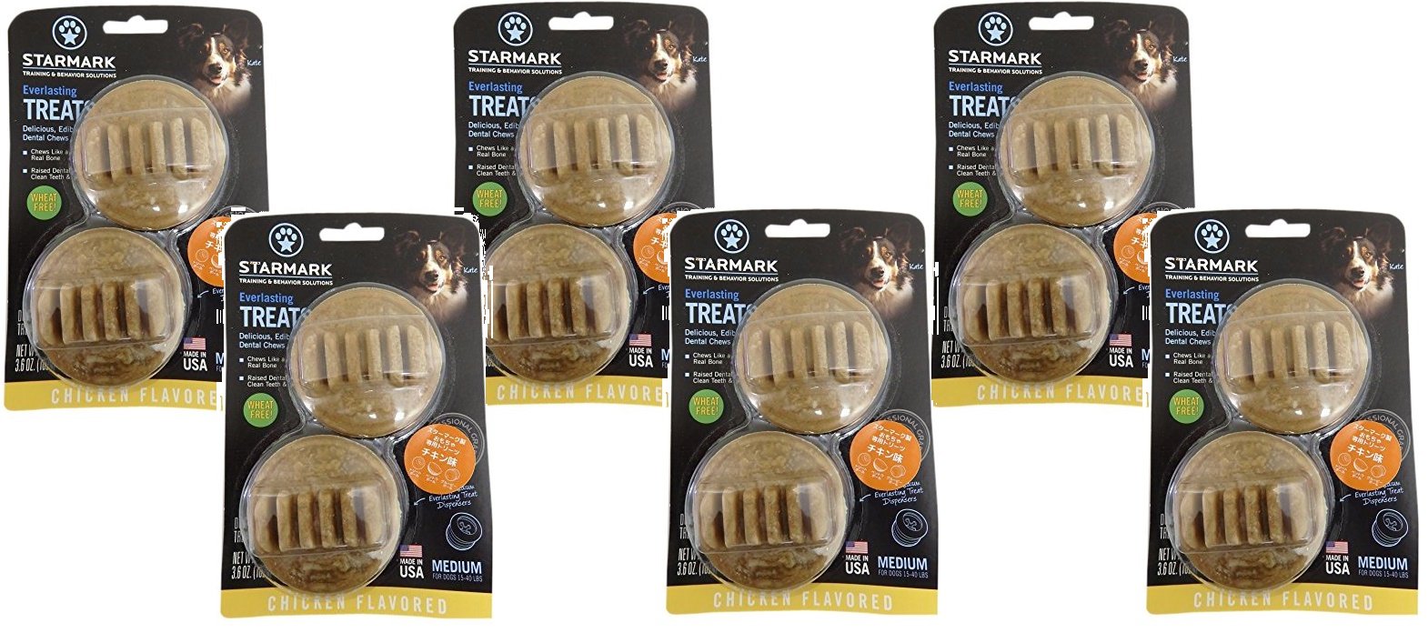 Starmark Everlasting Treat Medium au poulet, emballage pratique pour chien.