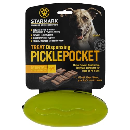 Starmark Pickle Pocket, matière durable sans latex, conçue pour mâcheurs forts et sûrs.