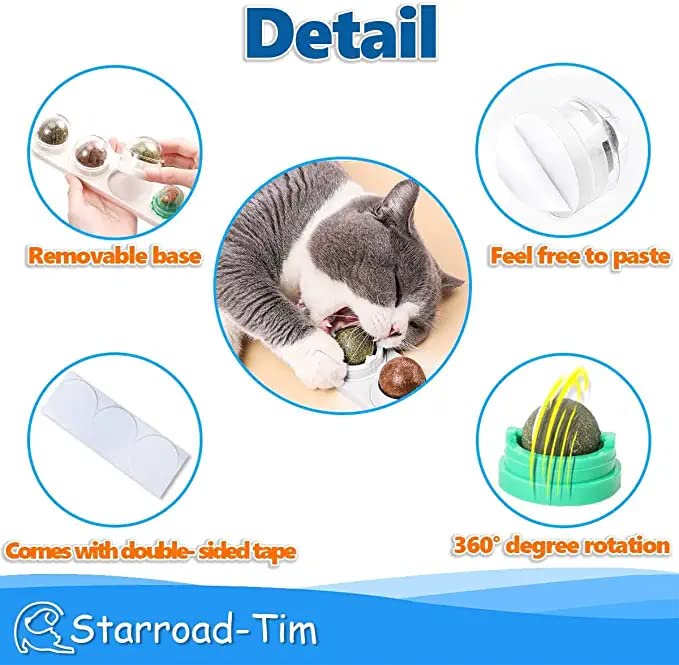 STARROAD-TIM boule-catnip comestible pratique à réutiliser sur surfaces propres.