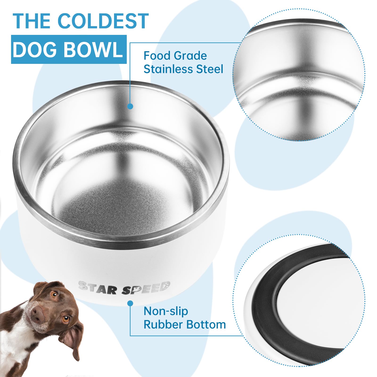 Bol StarSpeed résistant: acier inox 18/8, résistant à la rouille.