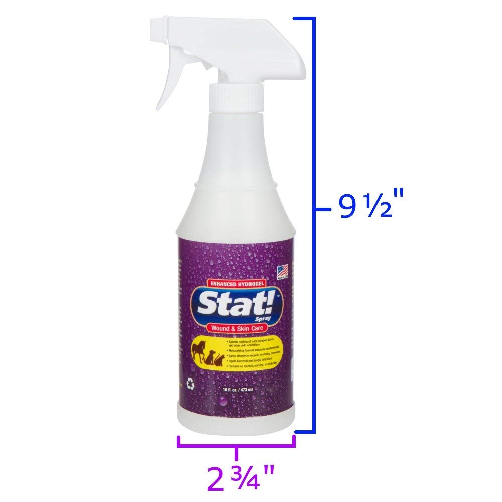 Stat! Spray – parfum eucalyptus aidant à dissuader les insectes lors du soin.