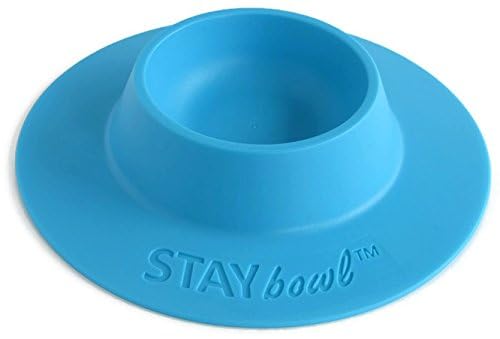 STAYbowl bol ergonomique anti-debordement bleu ciel pour petits animaux et portions précises.
