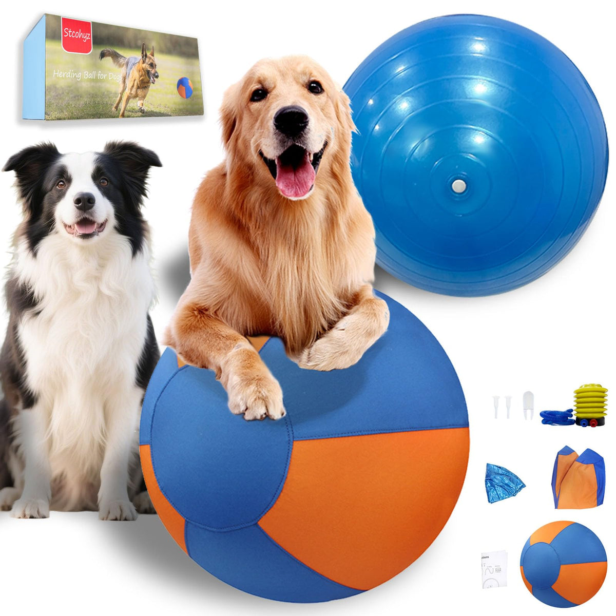 Stcohyz balle dressage chien 18 pouces, stimule l'exercice et l'obéissance