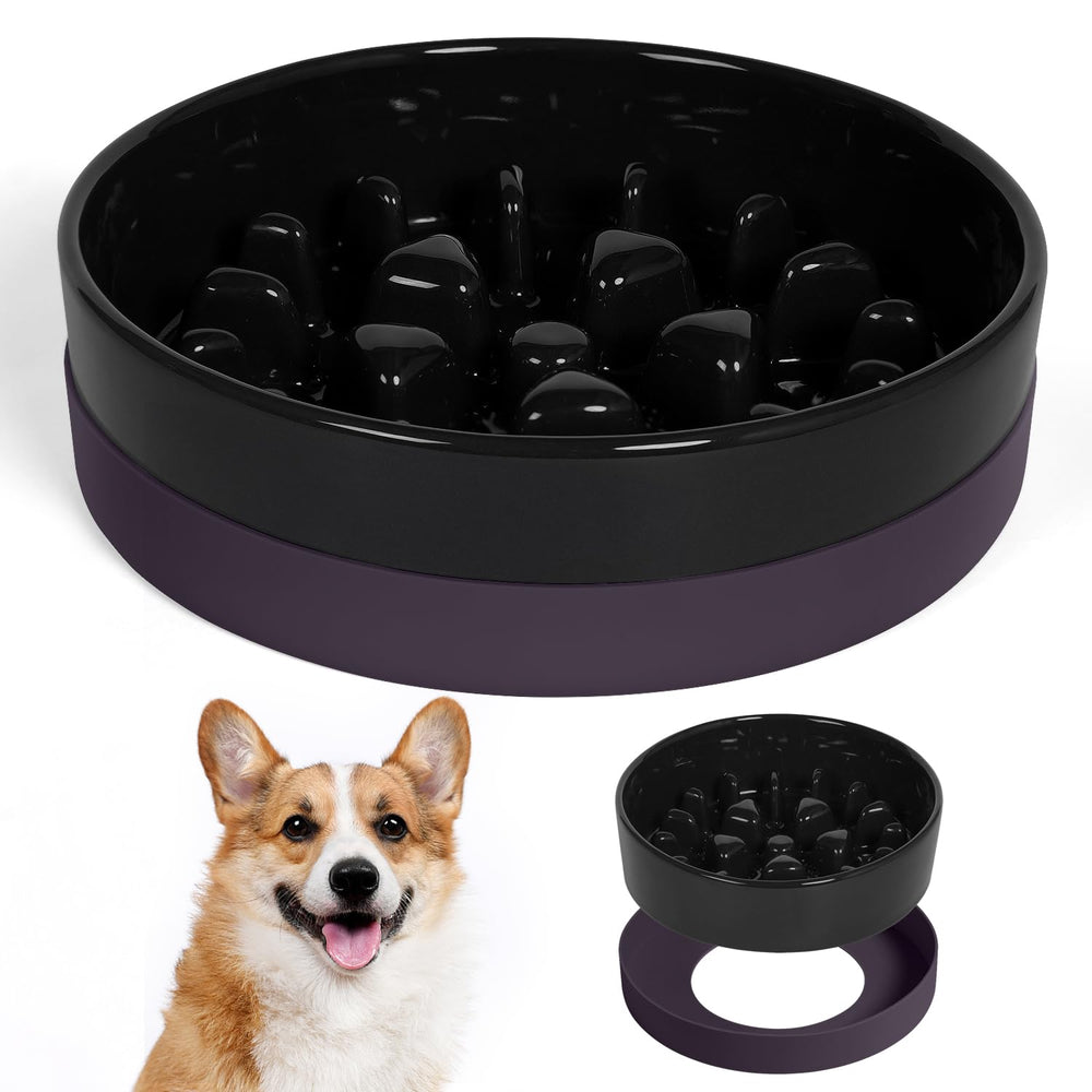 Bol Sted en céramique ralentisseur avec base en silicone, stabilité et calme pendant le repas.
