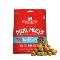 Sachet Stella et Chewy's agneau lyophilisé pour chien, pratique.