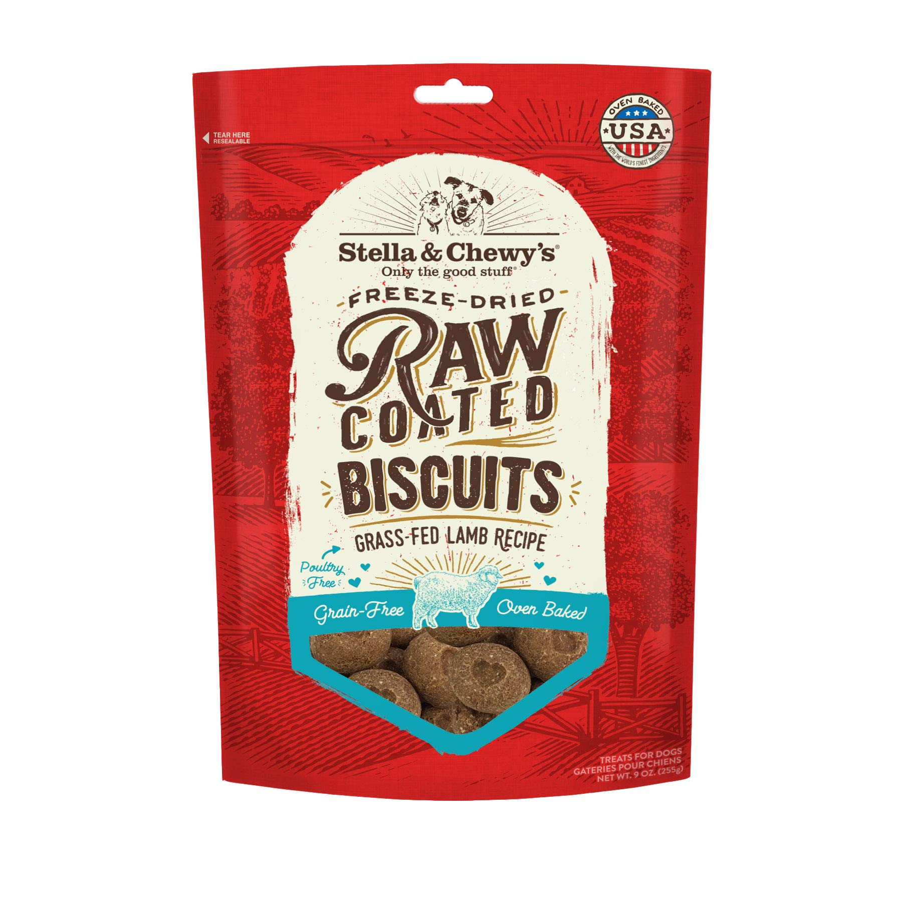 Stella & Chewy's Biscuits agneau séché – croquant appétissant pour récompenser