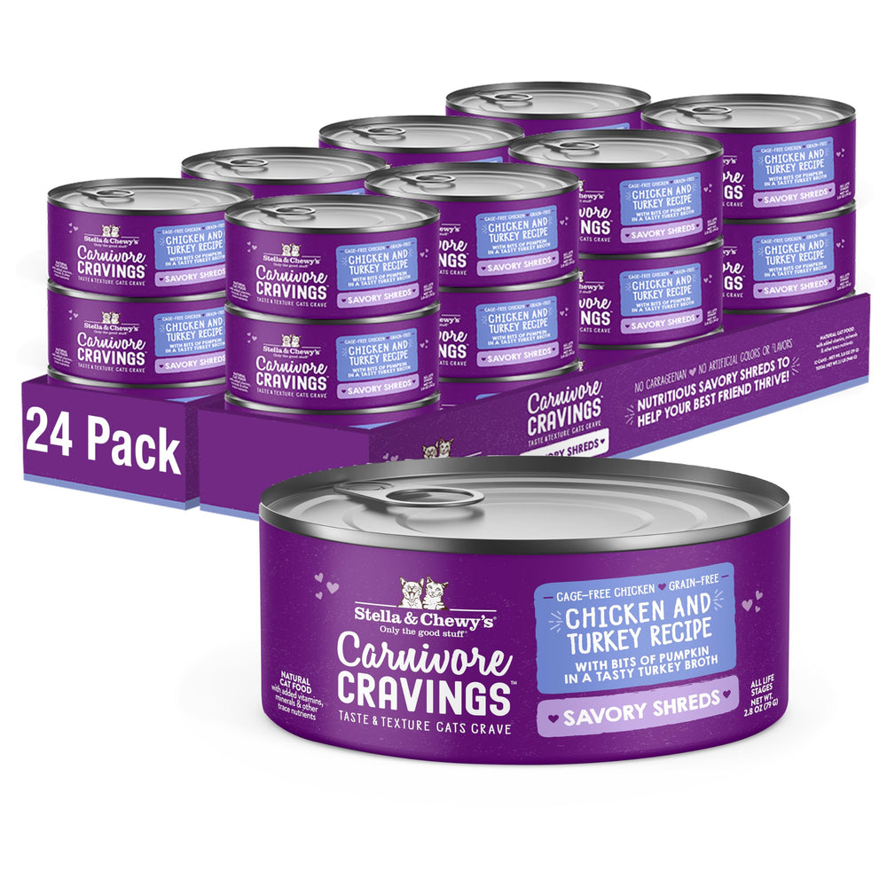 Stella & Chewy's Carnivore Cravings emiettes poulet et dinde dans bouillon, hydratation naturelle.