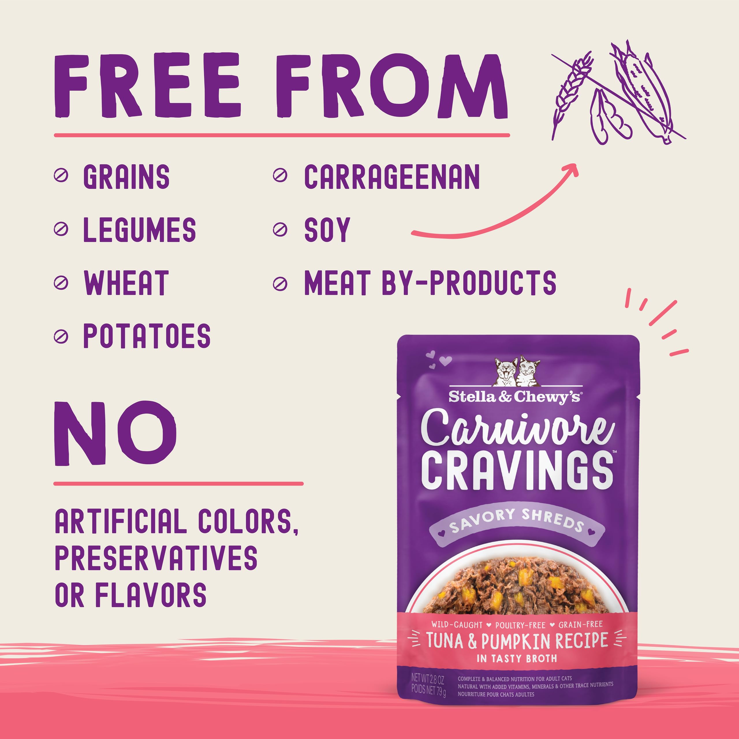 Stella & Chewy's Carnivore Cravings Poche 2,8 oz, portions faciles et propres.