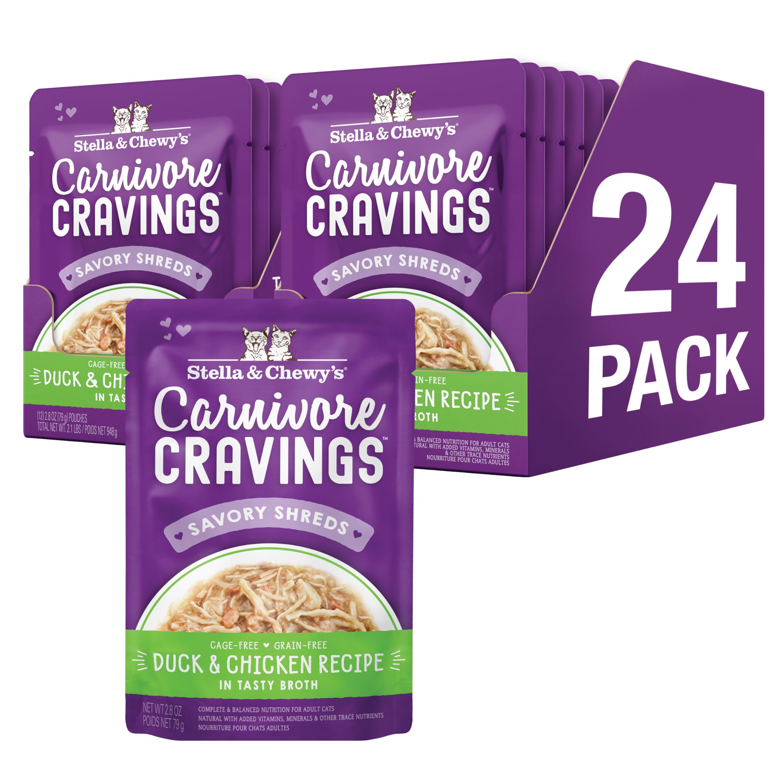 Stella & Chewy's Carnivore Cravings sachets poulet canard, repas complet appétissant