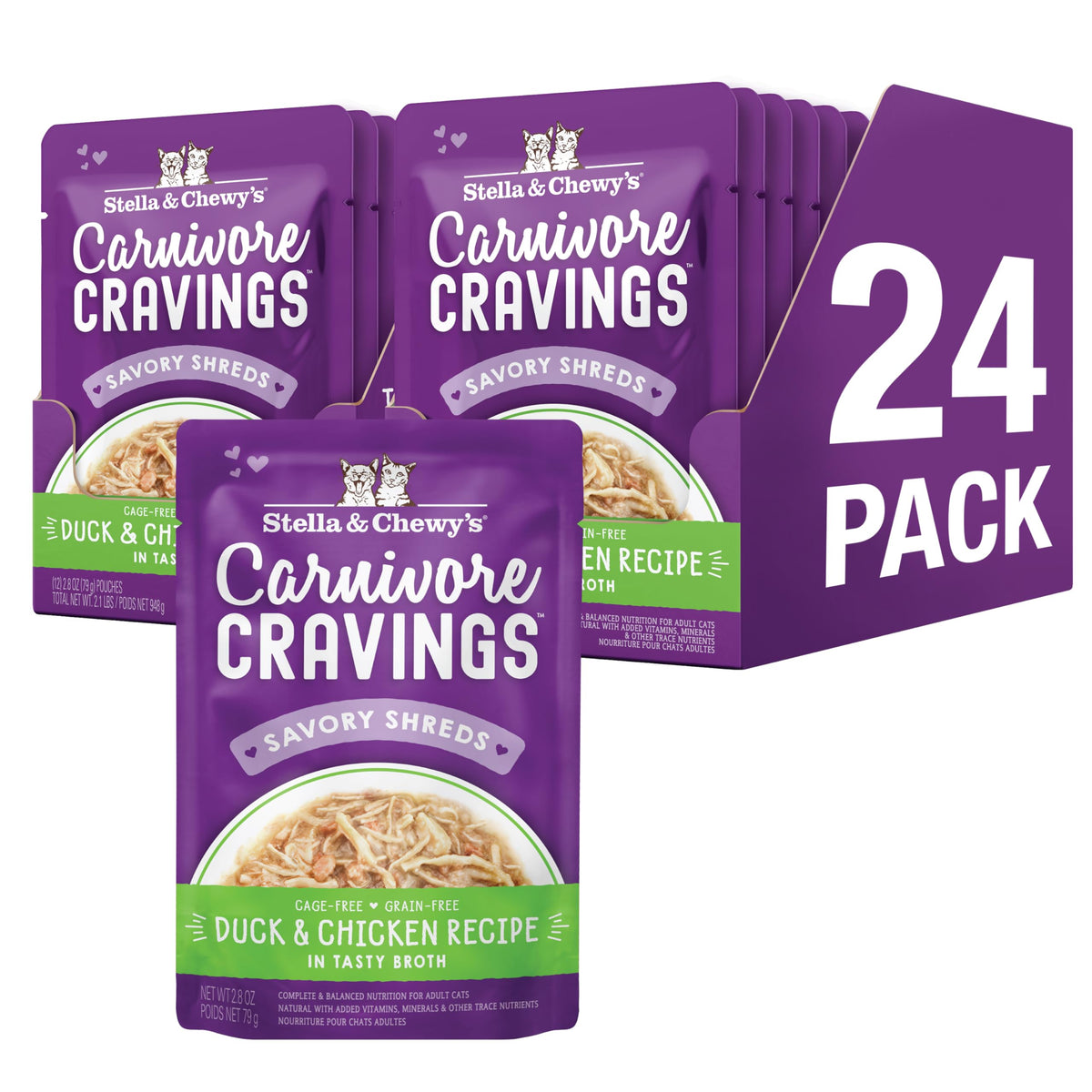 Stella & Chewy's Carnivore Cravings sachets poulet canard, repas complet appétissant