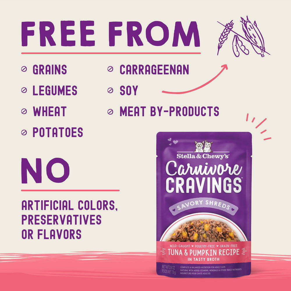 Stella & Chewy's Carnivore Cravings sans céréales, haute protéines pour chats.
