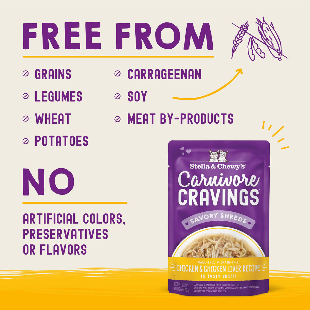 Stella & Chewy's Carnivore Cravings : formule sans céréales pour une digestion confortable.