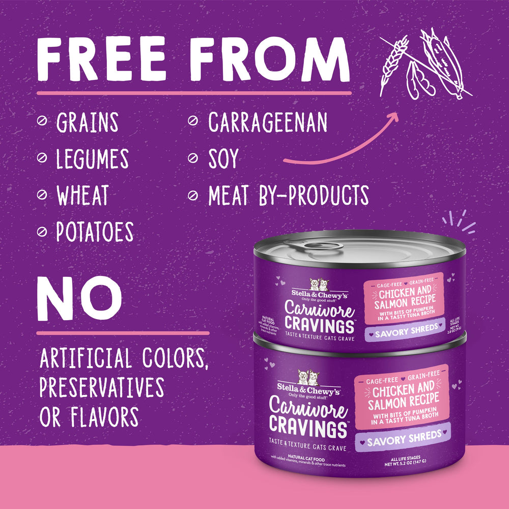 Stella & Chewy's Carnivore Cravings Savory Shreds avec bouillon épais favorisant l'hydratation.