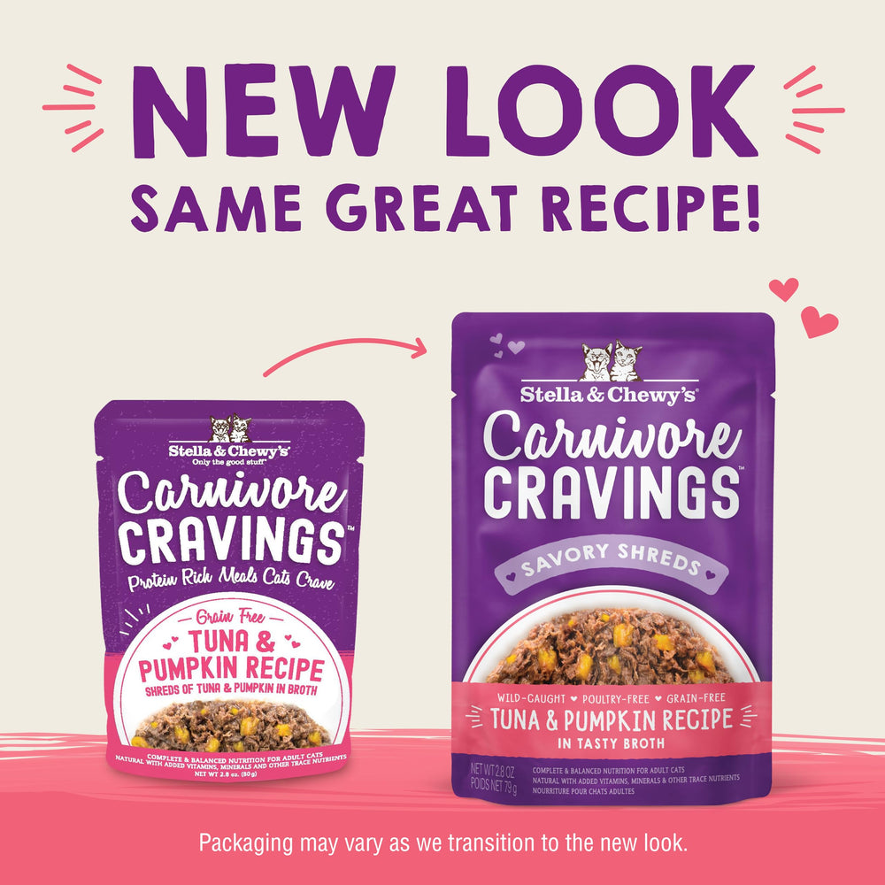 Texture en morceaux thon dans Stella & Chewy's Carnivore Cravings, expérience naturelle.