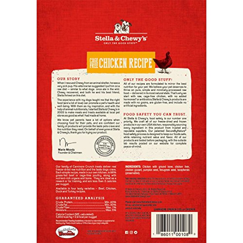 Ingrédients 98% poulet avec organes et os, friandise lyophilisée nutritive.