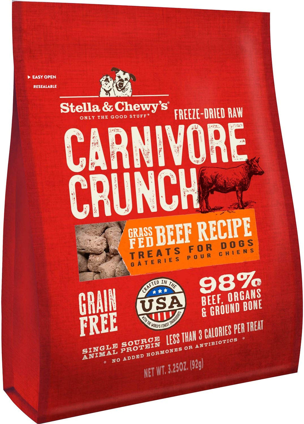 Friandise naturelle au bœuf Stella & Chewy's, bouchées lyophilisées pour chien.