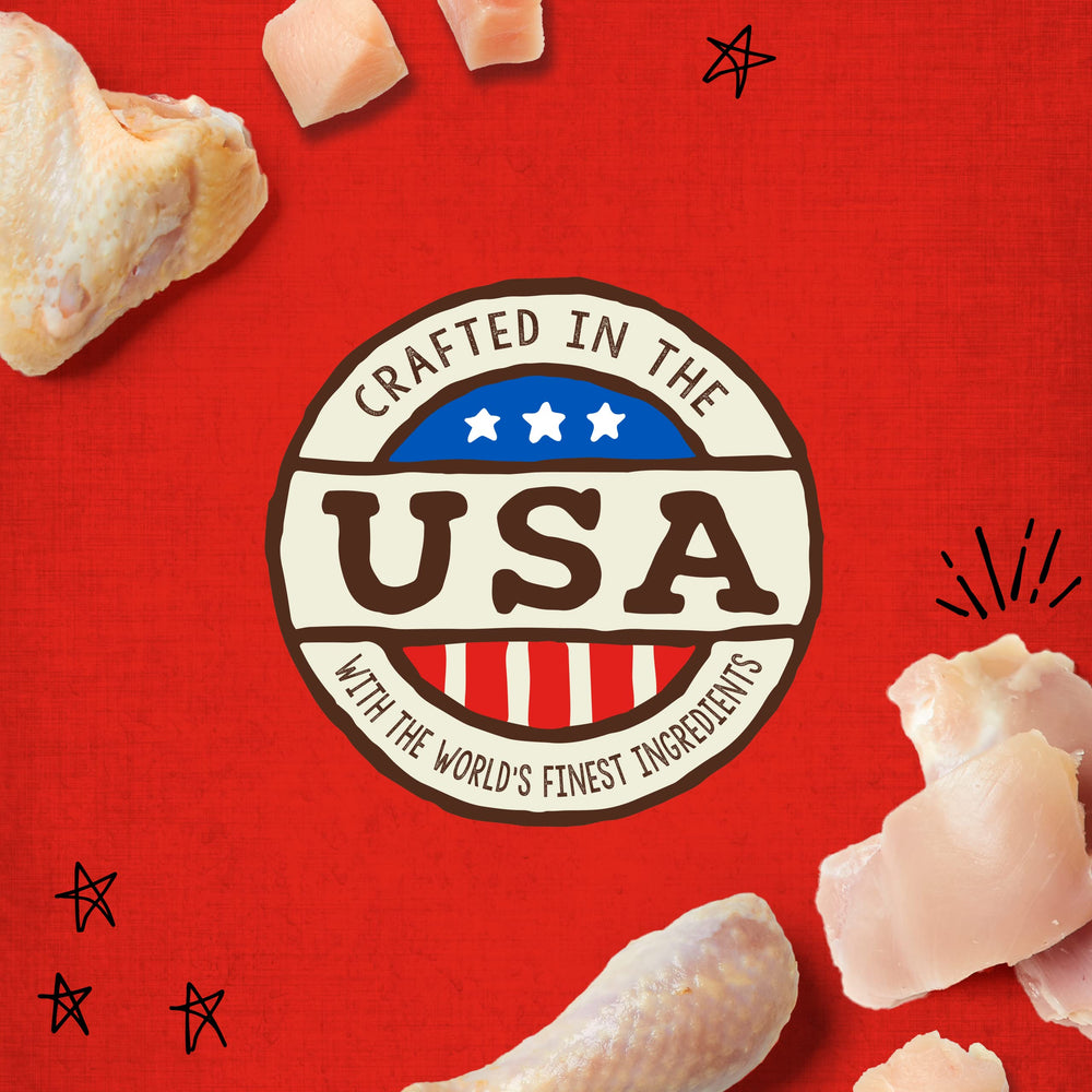 Fabriqué aux États-Unis, sans antibiotiques ni hormones.