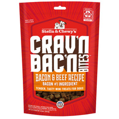 Stella & Chewy's Crav'n Bac'n: bouchées moelleuses bacon-boeuf, récompense idéale pour l'entraînement.