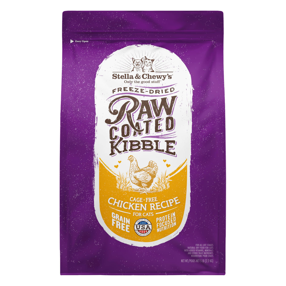 Stella et Chewys croquettes enrobees cru, appetit renforce pour chats difficiles.