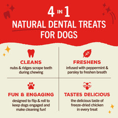 Stella & Chewy's Dental Delights poulet lyophilisé goût apprécié par les chiens