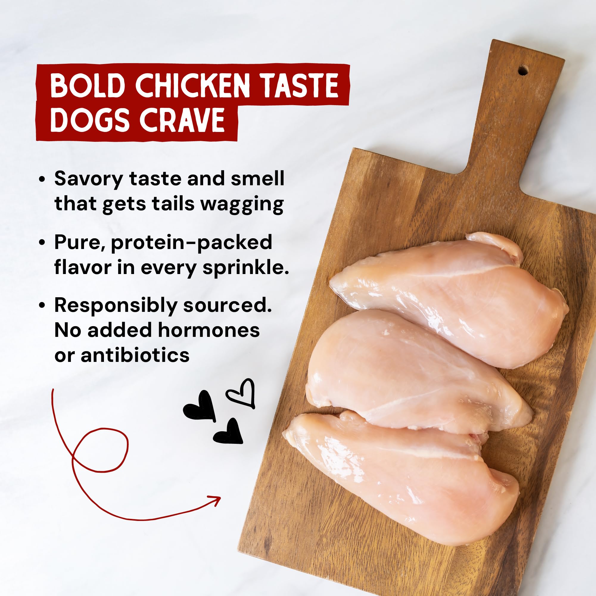 Stella & Chewy's Dinner Dust: ingrédients premium sans additifs artificiels.