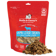 Stella & Chewy's foie d'agneau lyophilisé en sachet 3oz, friandise pure sans additifs.