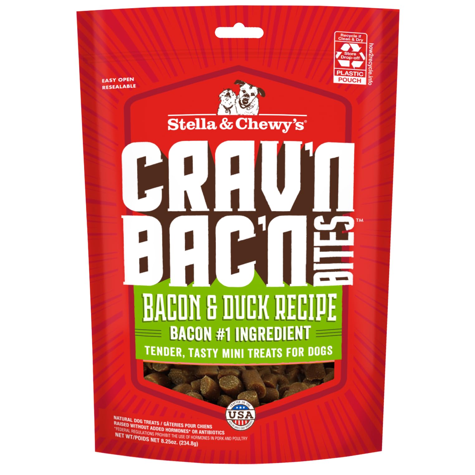 Friandises Stella & Chewy's Bacon-Canard, texture douce pour l'entraînement efficace