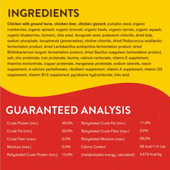 Ingrédients: organes et os pour nutrition naturelle Lil' Bites.