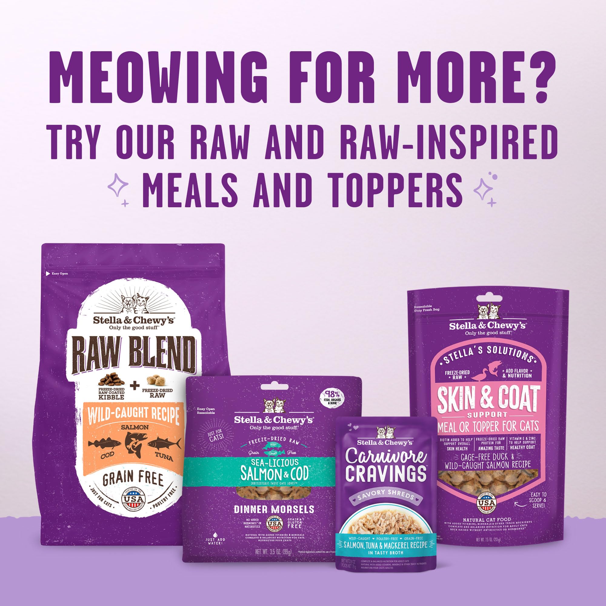 Stella & Chewy's Meowfulls, ingrédients simples poisson, idéal pour propriétaires exigeants.
