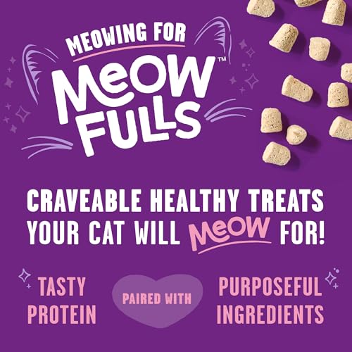 Stella & Chewy's Meowfulls, morceaux séchés au poisson, texture croquante appréciée des chats.