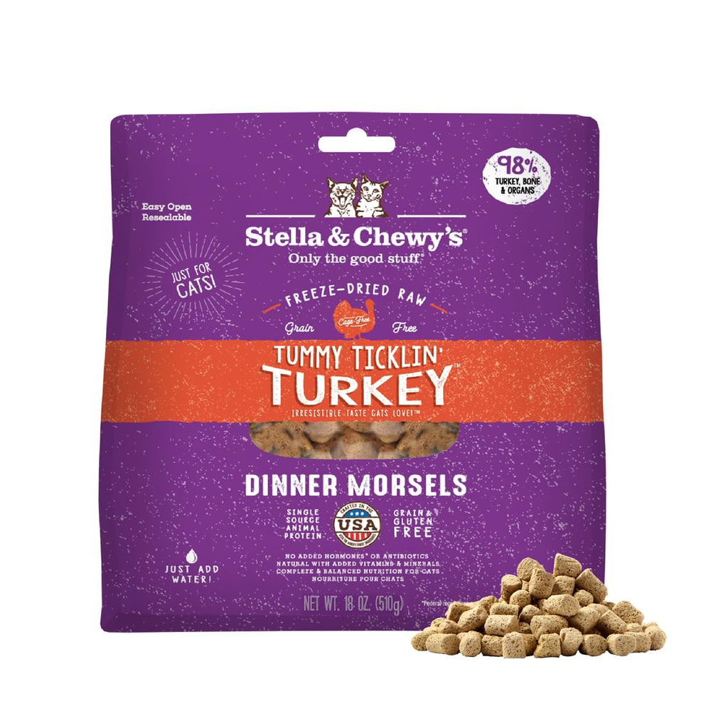 Stella & Chewy's Morceaux-seches-dinde, emballage pratique pour repas rapide et frais.