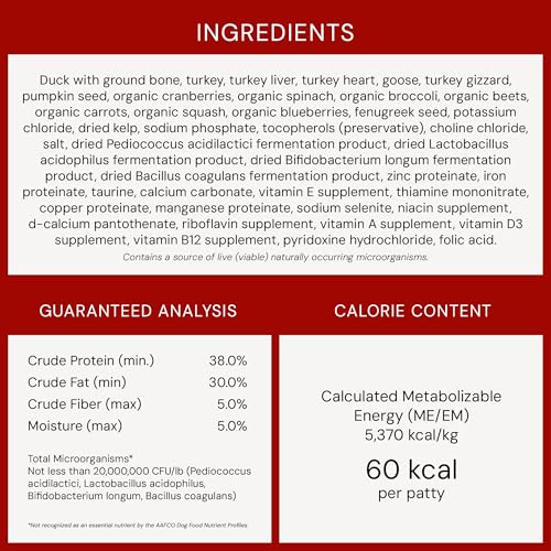 Stella & Chewys Patties, ingredients biologiques et fruits legumes.