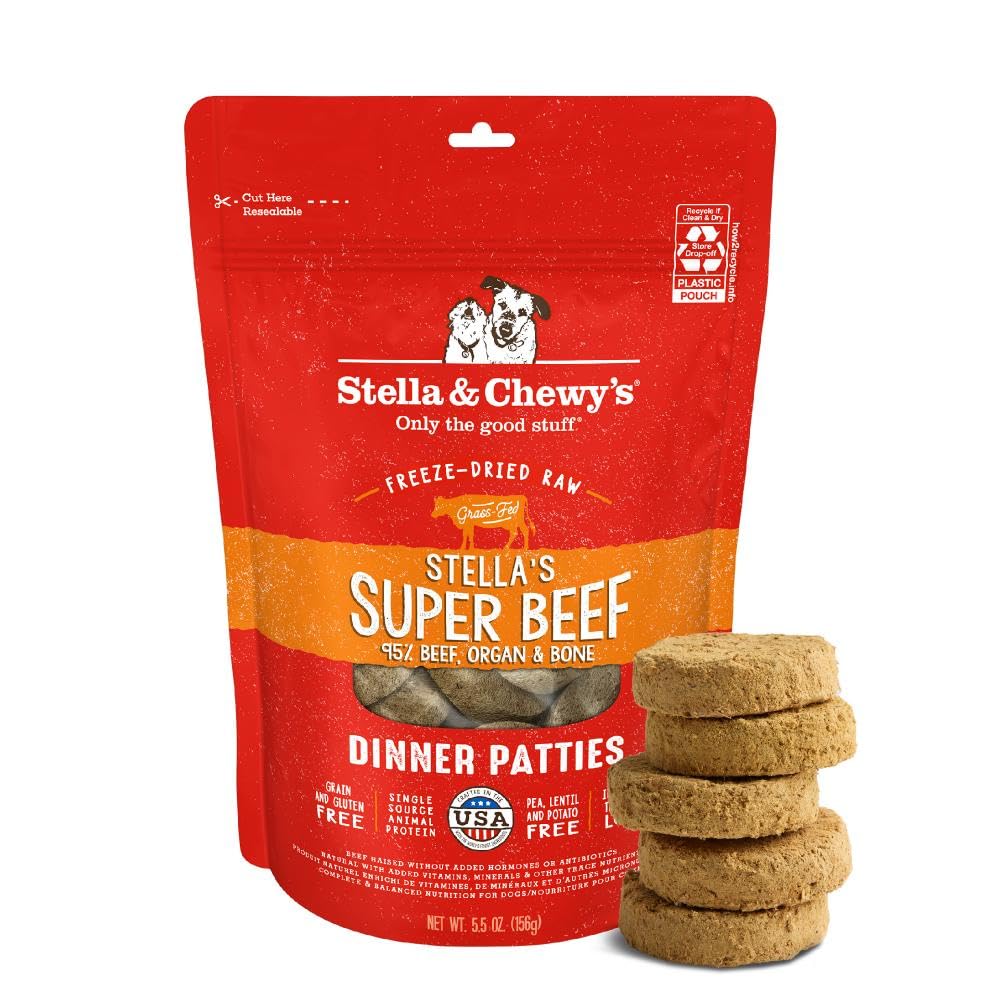 Stella & Chewy's patty boeuf chiot — appétit renforcé au repas.