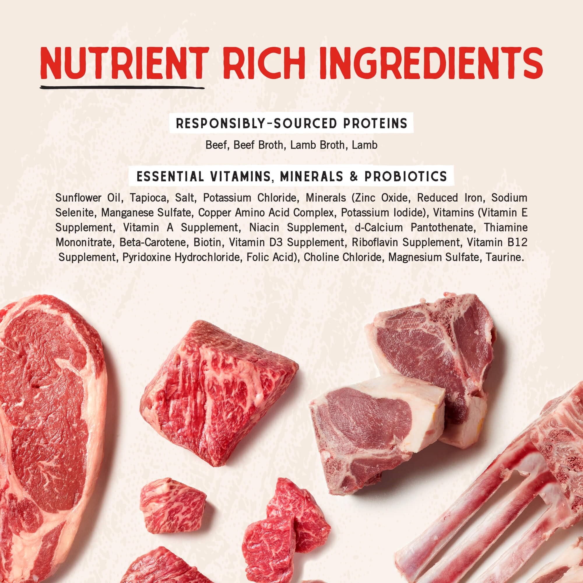 Nutrition crue lyophilisée conservée dans le bouillon