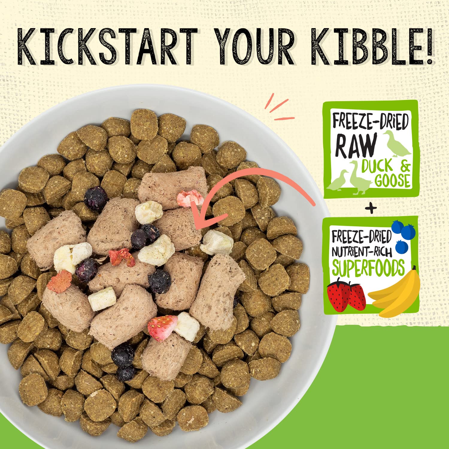 Stella & Chewy's Superaliments banane myrtilles fraises pour soutien immunitaire et énergie.