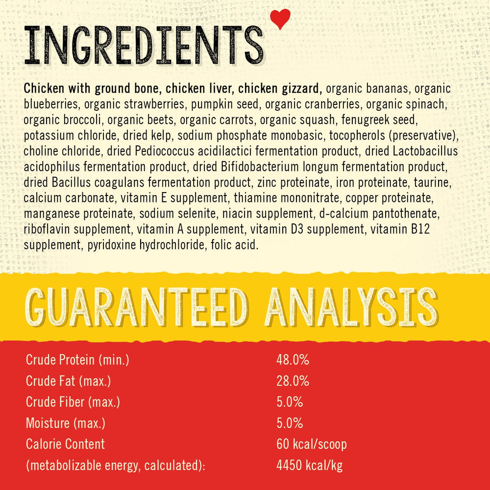 Stella & Chewy's SuperBlends probiotiques et taurine pour digestion et coeur.