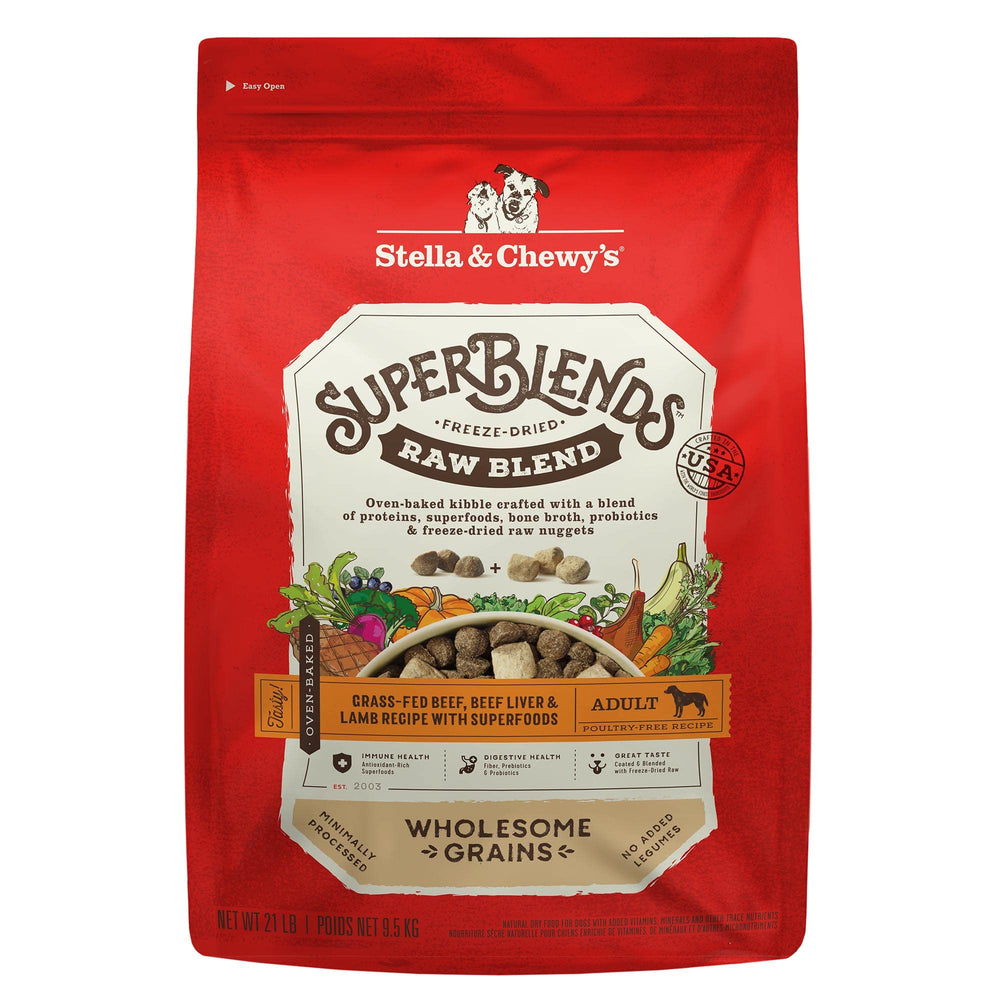 Sac Stella & Chewy's SuperBlends 21 livres, pratique pour les repas quotidiens du chien.